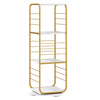 4-Tier Rotating Bookshelf 360° Spinning Bookcase Tower-Golden