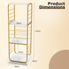 4-Tier Rotating Bookshelf 360° Spinning Bookcase Tower-Golden