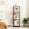 4-Tier Rotating Bookshelf 360° Spinning Bookcase Tower-Rustic Brown