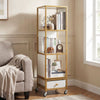 4-Tier Rotating Bookshelf on Wheels for Living Room Office-White