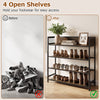 4-Tier Shoe Rack Industrial Shoe Organizer with Heavy Duty Metal Frame-Brown
