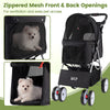 4-Wheel Pet Foldable Stroller with Breathable Mesh for Small Dogs Cats up to 15 KG-Black