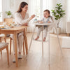 4-in-1 Convertible Baby High Chair with 2 Heights Removable Double Tray-Khaki