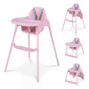 4-in-1 Convertible Baby High Chair with 2 Heights Removable Double Tray-Pink