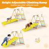 4-in-1 Kids Indoor Jungle Gym Playground with Baby Swing and Climbing Ramp-Multicolour