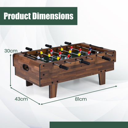 the game table with arrows indicating the height, width and length