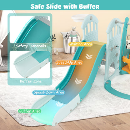 The kids slides highlighting the safety features and different zones of the slide