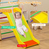 4-in-1 Jungle Gym Wooden Indoor Toddler Playground with Slide-Colourful