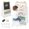 4-in-1 Toddler Activity Table Set with Magnetic Whiteboard and Bookshelves-Grey