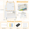 4-in-1 Toddler Activity Table Set with Magnetic Whiteboard and Bookshelves-Grey