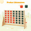 4 in a Row Game Row Connect Game with 42 Chess Pieces and Pine Wood Frame