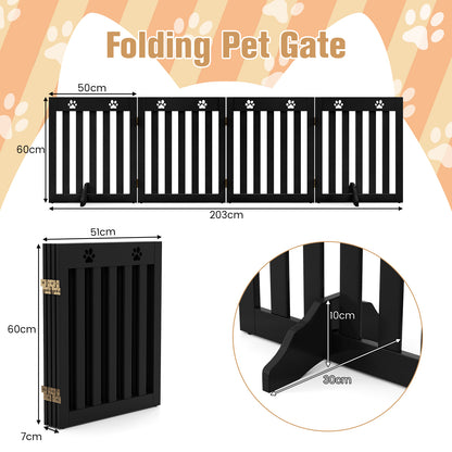 Diagram showing the dimensions of the folding pet gate