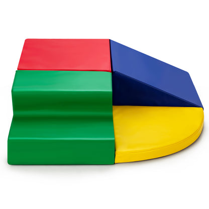 4 Pieces Climb and Crawl Foam Play Set for toddlers and preschoolers in red, blue, green and yellow
