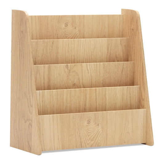 4-Tier Kids Bookshelf with Deep Compartments in a natural wood finish