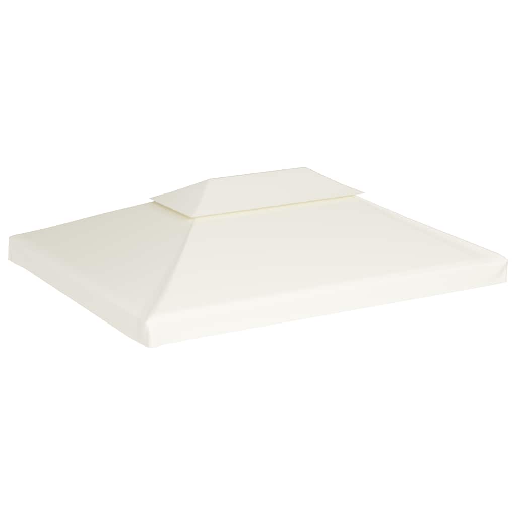 Cream white gazebo canopy replacement roof, a square top section with a lower tier