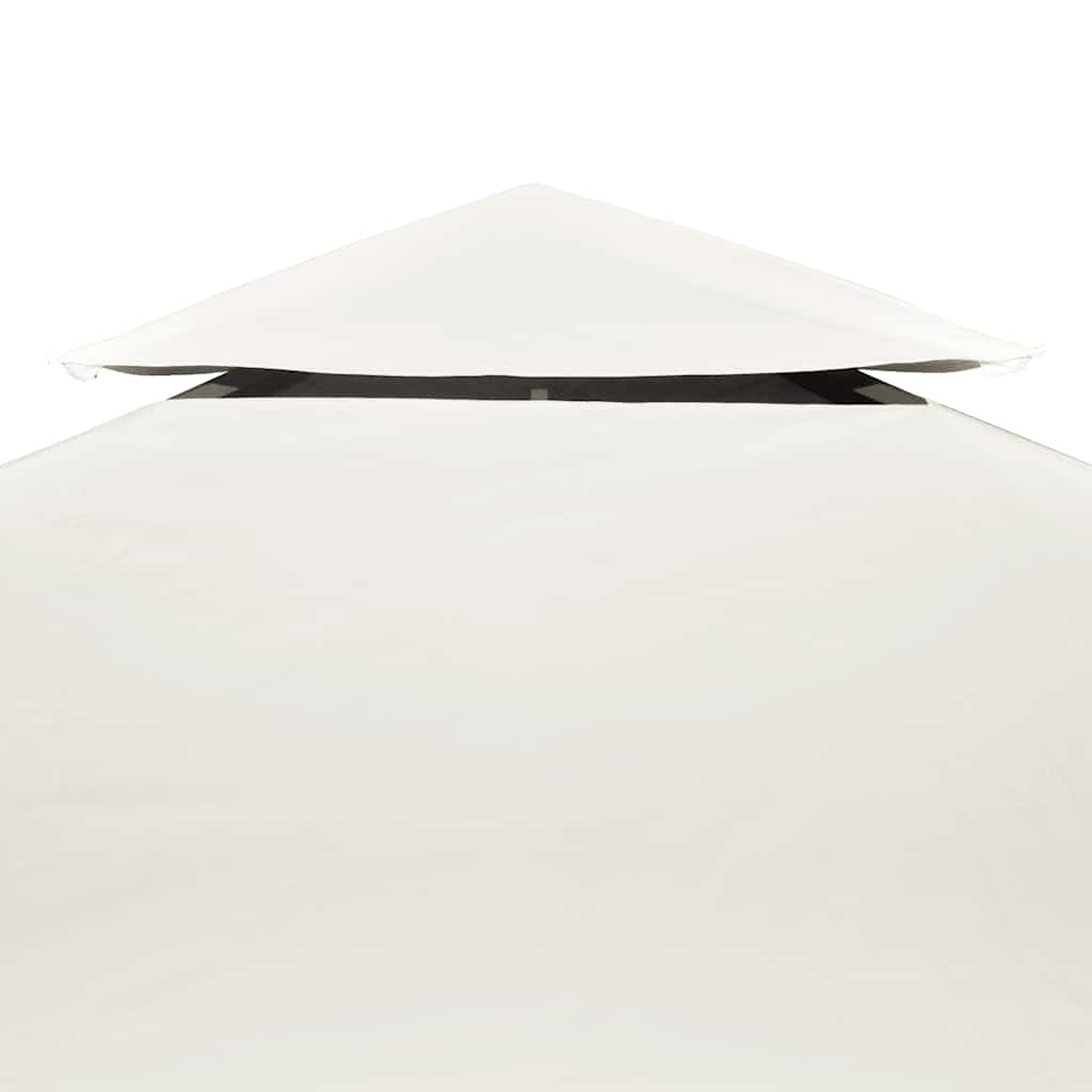 Close-up of the cream white gazebo canopy replacement roof showing the ventilation gap