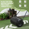 DURHAND 38L Garden Lawn Roller, Water Sand Filled Outdoor Grass Roller, Heavy Duty Metal Lawn Push Rolling Tool Aerator for Grass Seeding, Soil Levelling, Black