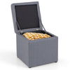 40 cm Square Storage Ottoman Linen Fabric Footstool with Lid-Grey