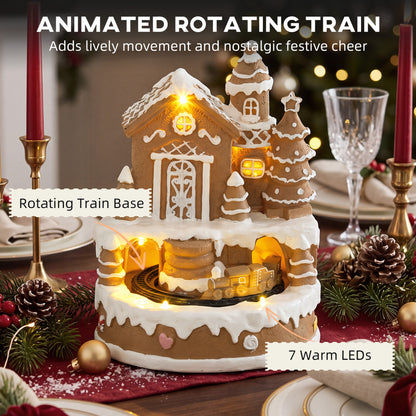 HOMCOM Christmas Gingerbread House in Brown