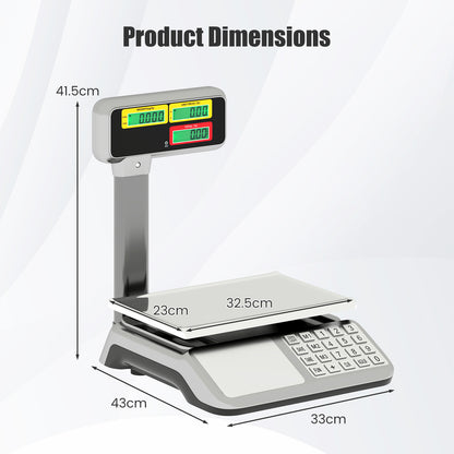 40kg Price Computing Scale with Pole Dual LCD Display and Counting Function