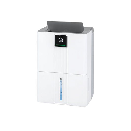 40L Dehumidifier in white with a digital display and a water level window