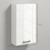 kleankin Bathroom Wall Cabinet, High Gloss Bathroom Storage Cabinet with Soft-Close Door, 3 Shelves, Adjustable Shelf, White