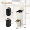 43L Kitchen Trash Can with Lid Double-Layer Sorting Trash Bin-Beige
