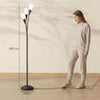 HOMCOM Modern Standing Lamp, 3-Light Upright Floor Lamps for Living Room, Black