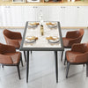 44 Inch Sintered Stone Dining Table with Metal Frame for Dining Room-Grey