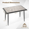 44 Inch Sintered Stone Dining Table with Metal Frame for Dining Room-Grey