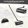 45 cm Manual Rolling Lawn Aerator Tool with 130 cm Detachable Handle-Black