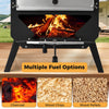 45 cm Outdoor Pizza Oven with Pizza Stone and Oxford Cloth Cover-Black
