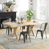 Metal High Back Bar Stools 45cm with Removable Backrest-Gun-Set of 4