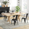 Metal High Back Bar Stools 45cm with Removable Backrest-Black-Set of 4
