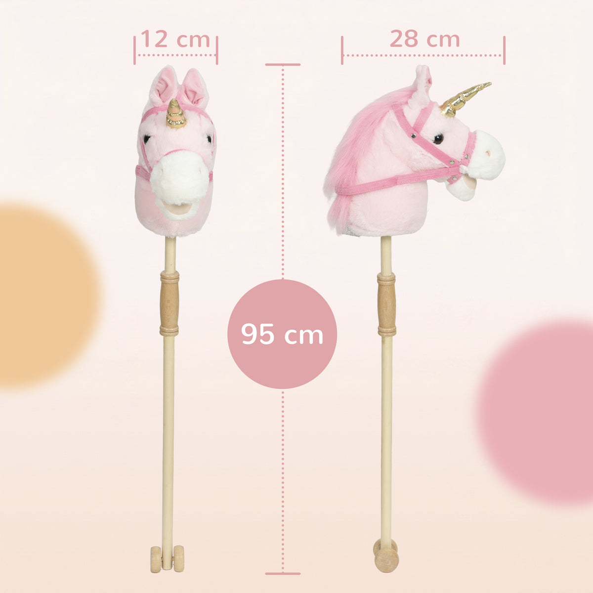 AIYAPLAY Hobby Horse with Wood Wheels in Pink