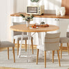 47 Inch Dining Table for 4-6 People Round Kitchen Table with 8 Metal Supporting Legs and Cross Base-Natural