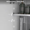 HOMCOM 60 x 15 cm Double Door Bathroom Mirror Cabinet - White