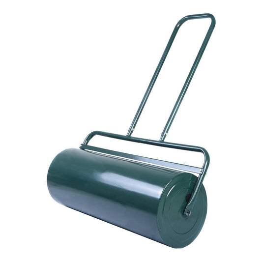 48 L Lawn Roller Steel Lawn Rolling Machine green steel lawn roller with a U-shaped handle