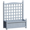 Outsunny Garden Planters with Trellis for Climbing Vines, Wood Raised Beds for Garden, Flower Pot, Indoor Outdoor, Grey