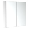 HOMCOM Bathroom Mirror Cabinet, Stainless Steel Wall Mounted  Bathroom Storage Cabinet with Double Doors, 60x55cm