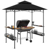 Outsunny 150 x 240cm BBQ Grill Gazebo, with Shelves - Grey