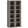 HOMCOM Set of 2 CD Media Display Shelf Unit Tower Rack with Adjustable Shelves, Distressed Grey