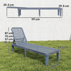 Outsunny Plastic Sun Lounger, 4-Position Adjustable Reclining Garden Lounger Sunbed for Patio, Beach, Terrace, Dark Grey