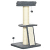 PawHut Cat Tree Tower with Scratching Posts, Pad, Bed, Toy Ball-Dark Grey