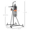 HOMCOM Freestanding Boxing Punch Bag & Speed ball Station, for Home Gym, Grey