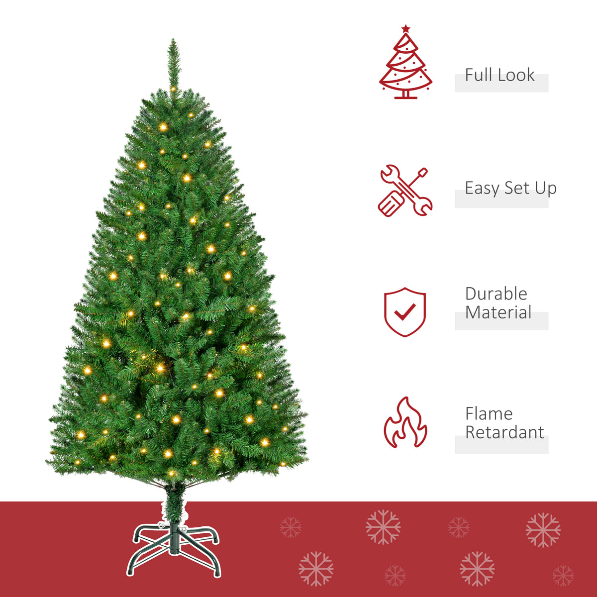 HOMCOM 5FT Christmas Tree in Green