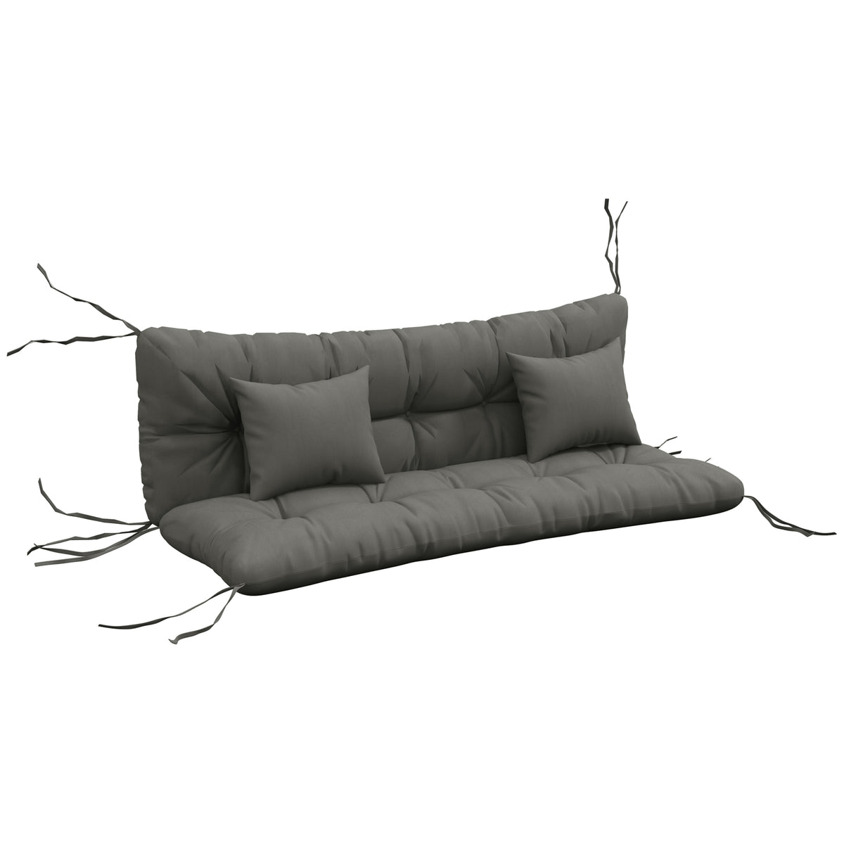 Outsunny Back and Seat Cushion Replacement with 2 Pillows in Light Grey