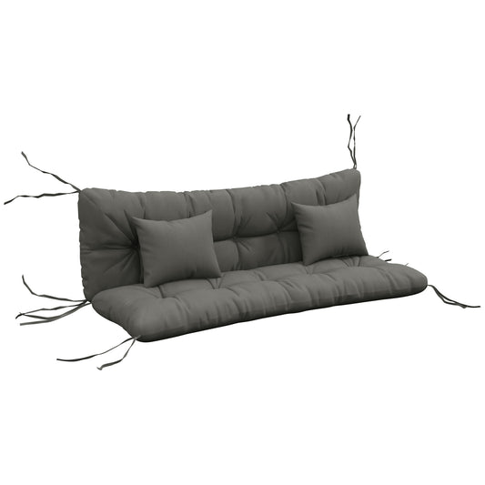 Outsunny Back and Seat Cushion Replacement with 2 Pillows in Light Grey