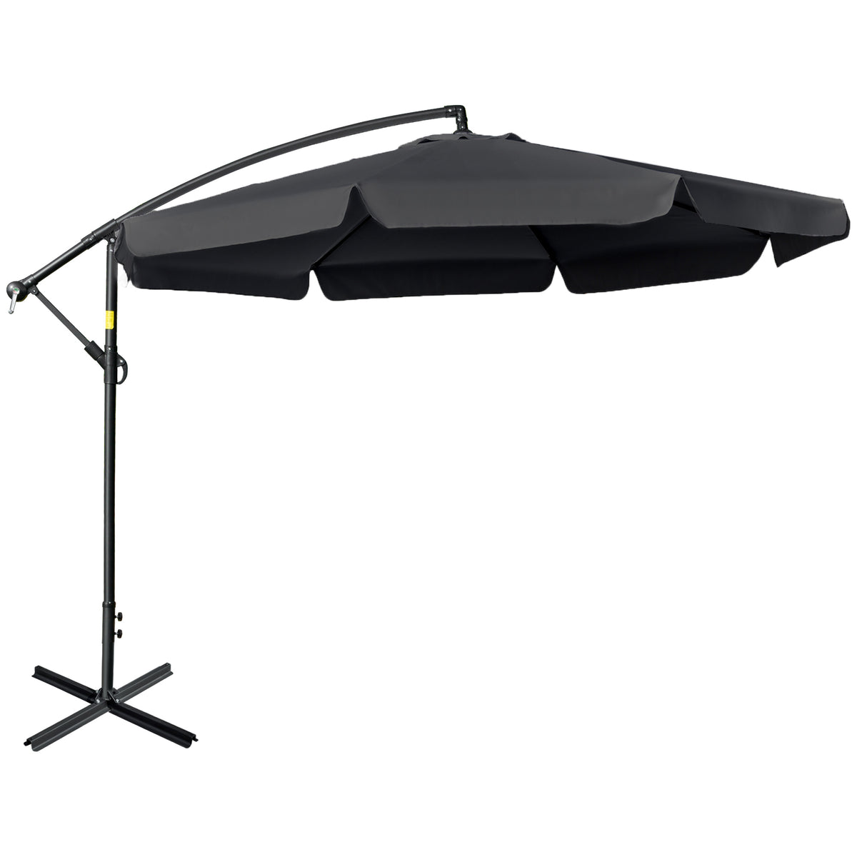 Outsunny 2.7m Garden Banana Parasol Cantilever Umbrella in Black