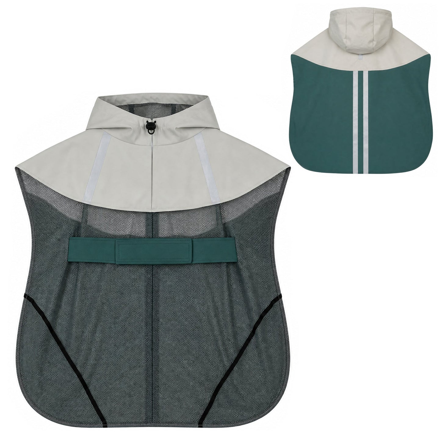 PawHut Dog Raincoat with Hood, Waterproof & Breathable Rain Jacket with Leash Hole, for Large Dogs, Green, L